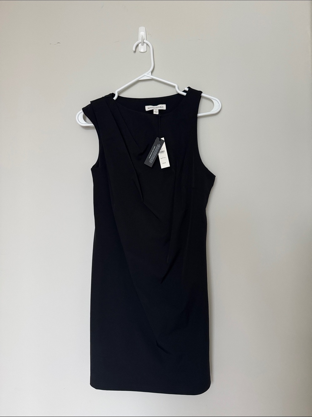 Banana Republic Black Draped Sheath Dress